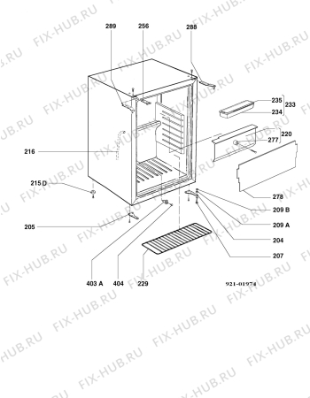 Взрыв-схема холодильника Electrolux RH236H - Схема узла Housing 001